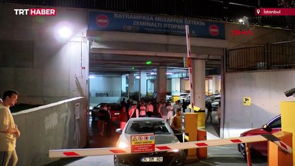 Bayrampaşa'daki kapalı otoparkta araçlara zarar verdiler