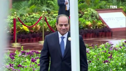 الرئيس السيسي وقادة قمة الـ"20" يضعون أكاليل الزهور على ضريح غاندي