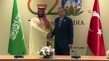 Cumhurbaşkanı Recep Tayyip Erdoğan, G20 Liderler Zirvesi kapsamında Suudi Arabistan Veliaht Prensi Muhammed bin Selman ile görüştü.