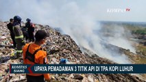 Petugas Kesulitan Padamkan 3 Titik Api di Gunungan Sampah TPA Kopi Luhur CIrebon