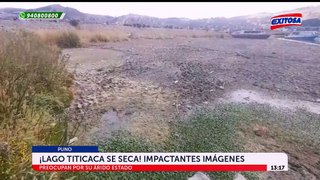 Puno: ¡Lago Titicaca se seca! Impactantes imágenes preocupan por su árido estado