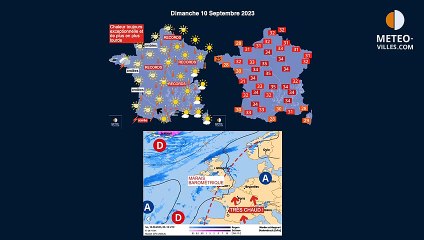 prévisions météo villes du dimanche 10 septembre 2023