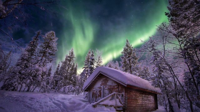 The Aurora Cabin ❄️ Ethereal Winter Ambience ◈ Relaxing Snow Sounds & Soft Music ◈ Northern Lights