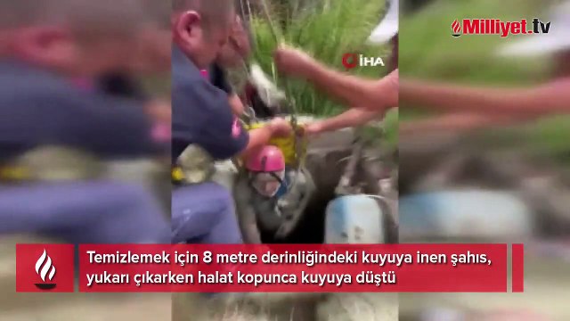 Temizlemek için girdikleri kuyuda dehşeti yaşadı! Film gibi operasyon