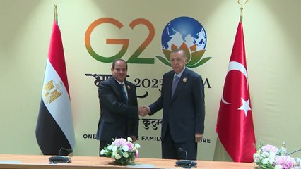 أول اجتماع رسمي بين أردوغان والسيسي في قمة العشرين بـ #الهند #العربية