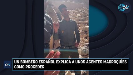 Un bombero español explica a unos agentes marroquíes como proceder