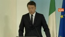 Renzi: «Dolore atroce per attentato, siamo vicini alla Francia»