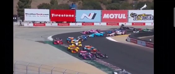 Indycar Series 2023 Laguna Seca Race Last Corner Crash Compilation