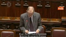 Padoan in Aula: «No a modifiche strutturali alla legge Fornero»