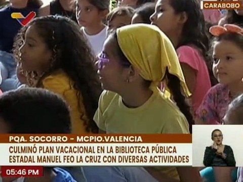 Carabobo | Con diversas actividades culminó Plan Vacacional en la Biblioteca Manuel Feo la Cruz