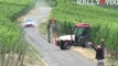 Rally: trattore sfiora il crash con l'auto Thierry Neuville