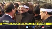 La «mira» del piccione e l’abbraccio di Hollande ai superstiti di «Charlie Hebdo»