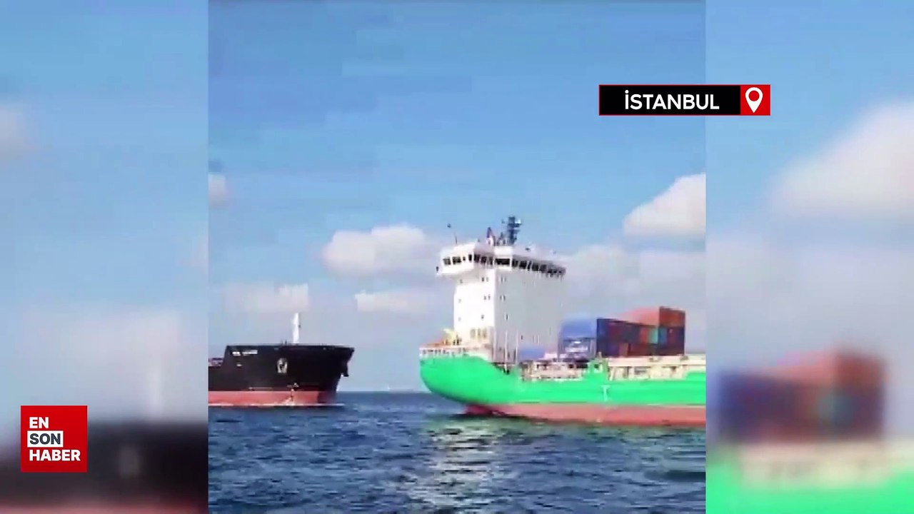 Ahırkapı açıklarında hareketli anlar: İki geminin çarpışma anı saniye saniye kamerada