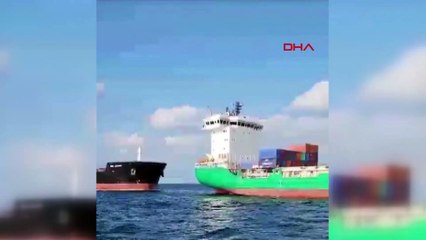 İstanbul'da Ahırkapı açıklarında iki geminin çarpıştığı anlar görüntülendi