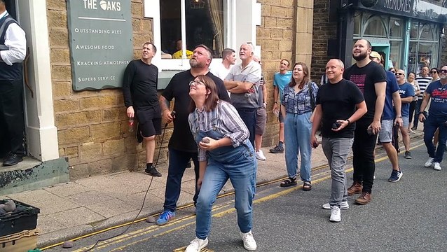 Legendary World Black Pudding Throwing Championships takes place in Greater Manchester