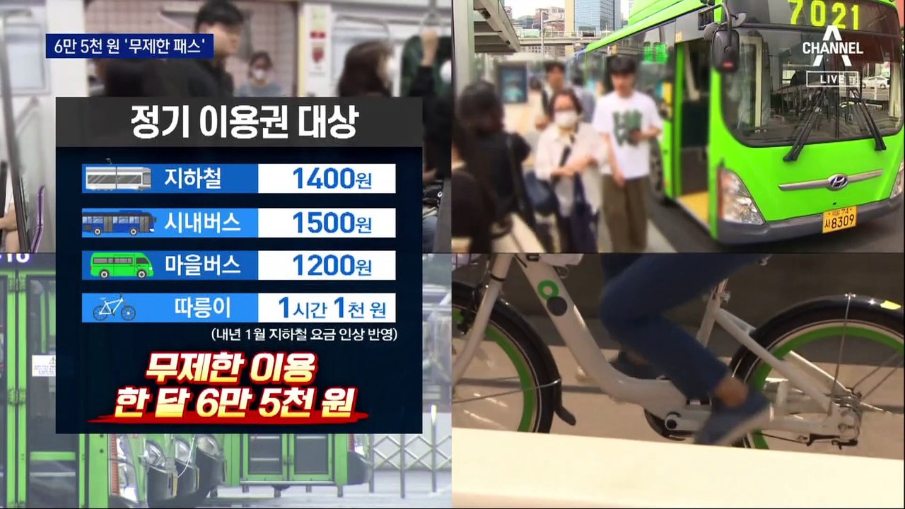 월 6만 5천 원에 서울 지하철·버스·따릉이 ‘무제한’