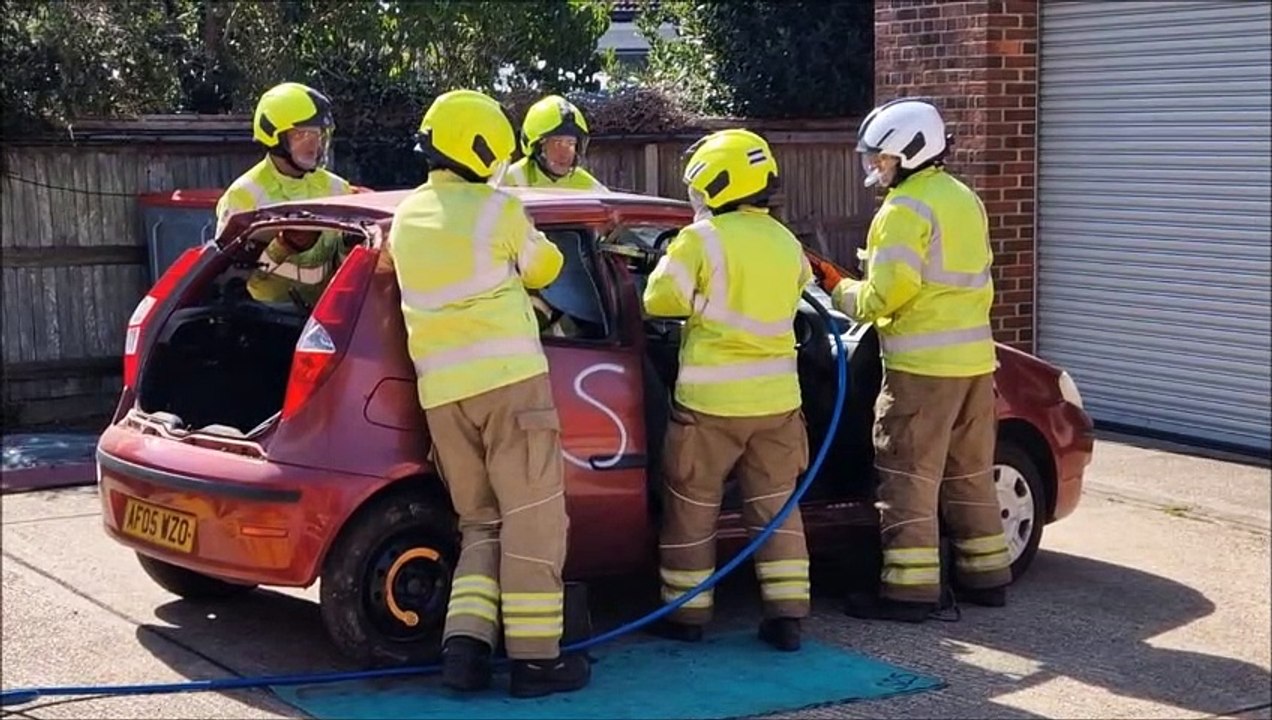 WATCH: Fire crews cut the top off a car at East Preston Fire Station open day