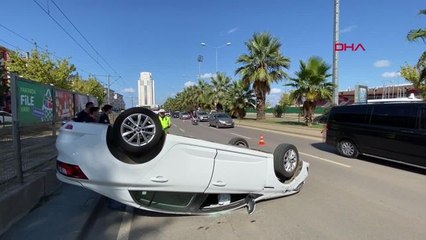 Samsun'da Otomobil Takla Attı: 1 Yaralı