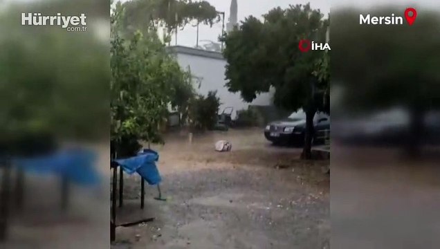 Mersin’de fırtına etkili oldu: Okulun çatısı uçtu