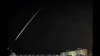 Meteoro fireball é registrado no céu de Porto Alegre