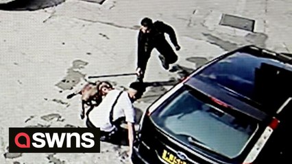 Shocking new footage shows moment XL Bully dog attacked three people including girl, 11