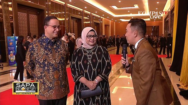Hadir di HUT ke-12 KompasTV, Anies Baswedan Didampingi Sang Istri