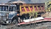 Incendio in un deposito di un'azienda di Marina di Gioiosa Jonica, 4 mezzi pesanti e varie attrezzature completamente distrutti