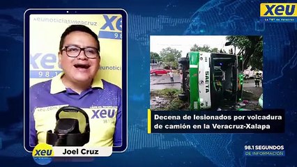 Decena de lesionados por volcadura de camión en la Veracruz-Xalapa