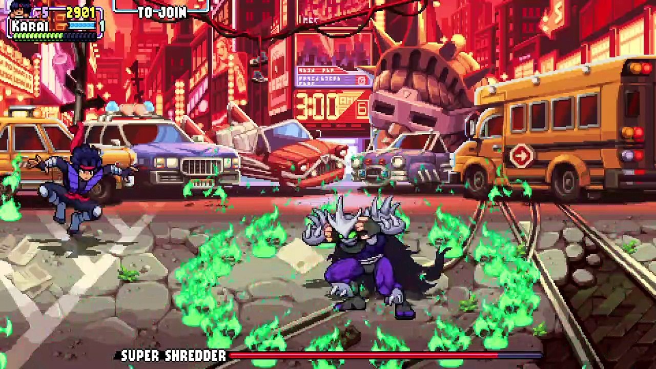 TMNT: Shredder's Revenge - Gnarly Difficulty - Stage 16 - Karai - Solo - Story Mode