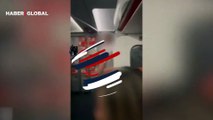 Şoke eden anlar! Uçağın tuvaletinde cinsel ilişkiye giren çift kabin görevlisine yakalandı