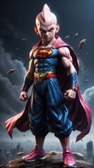 A Kid Buu as a superhero marvel & dc