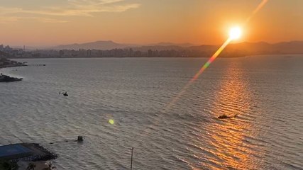 Florianópolis tem "congestionamento" de helicópteros no fim de tarde
