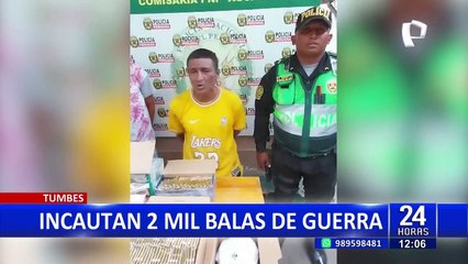 Tumbes: intentan llevar más de 2 mil municiones de guerra hasta Ecuador