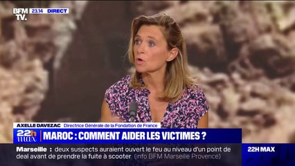 Maroc: "Ce type de catastrophe demande des moyens financiers extrêmement importants, c'est la raison pour laquelle nous avons décidé de nous mobiliser", indique Axelle Davezac (Fondation de France)