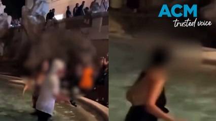 Aussies fined and 'banished' for swimming in Trevi Fountain
