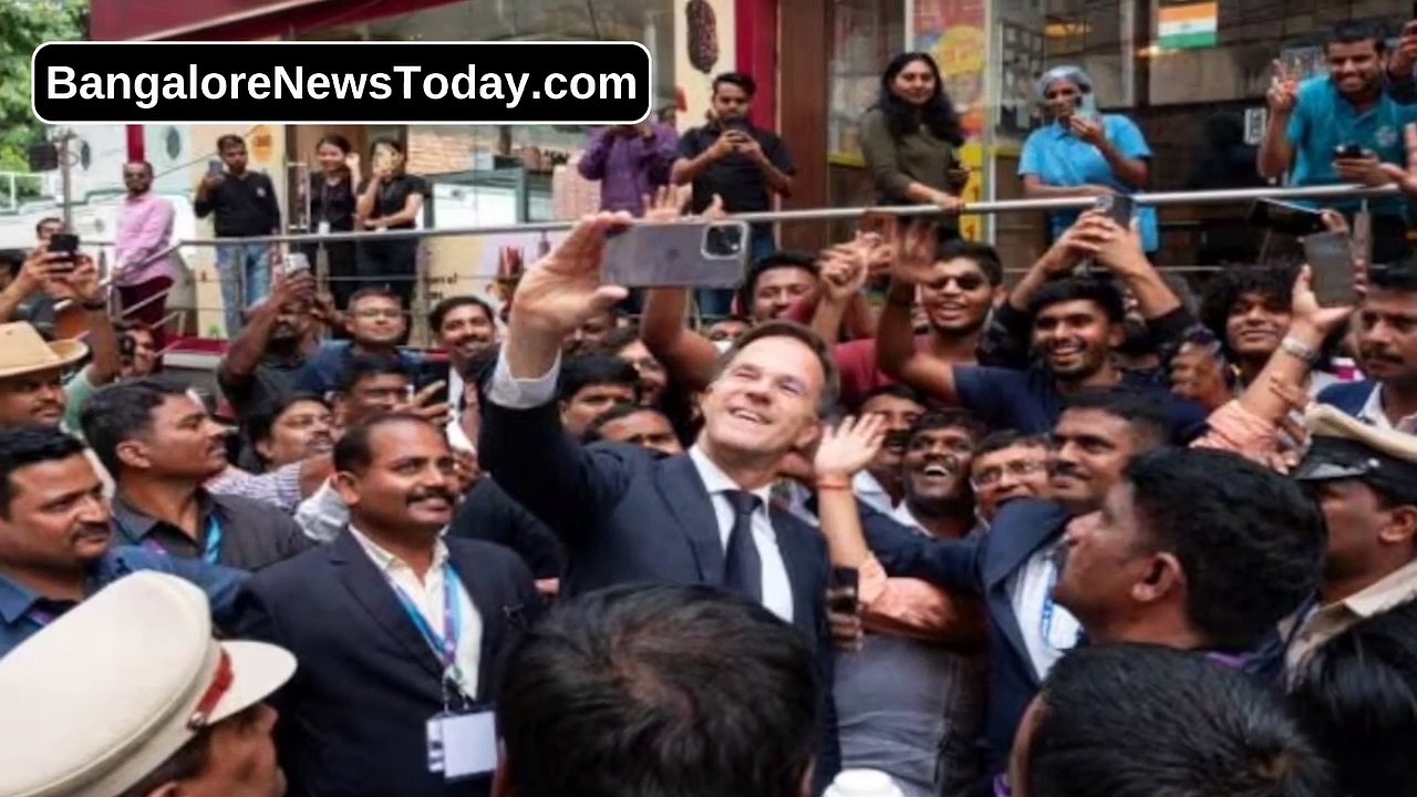 Netherlands PM Mark Rutte meets in Bengaluru, takes a walk Church street HD 1080p_MEDIUM_FR30
