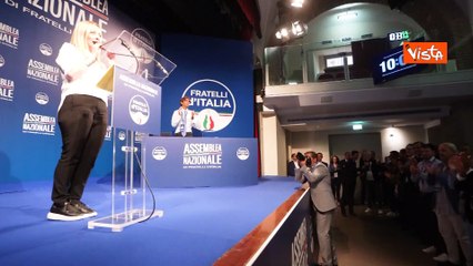 Assemblea nazionale Fratelli d'Italia. Standing ovation per Meloni