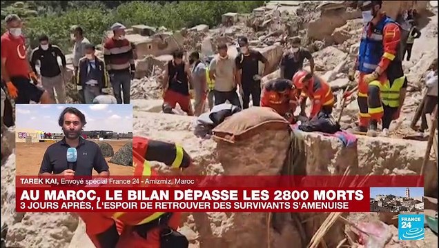 Séisme au Maroc : à Amizmiz, un camp de base pour les équipes de secouristes étrangers