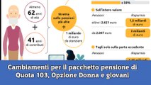 Cambiamenti per il pacchetto pensione di Quota 103, Opzione Donna e giovani