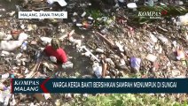 Warga Gotong Royong Bersihkan Sampah Yang Menumpuk di Sungai Petruk