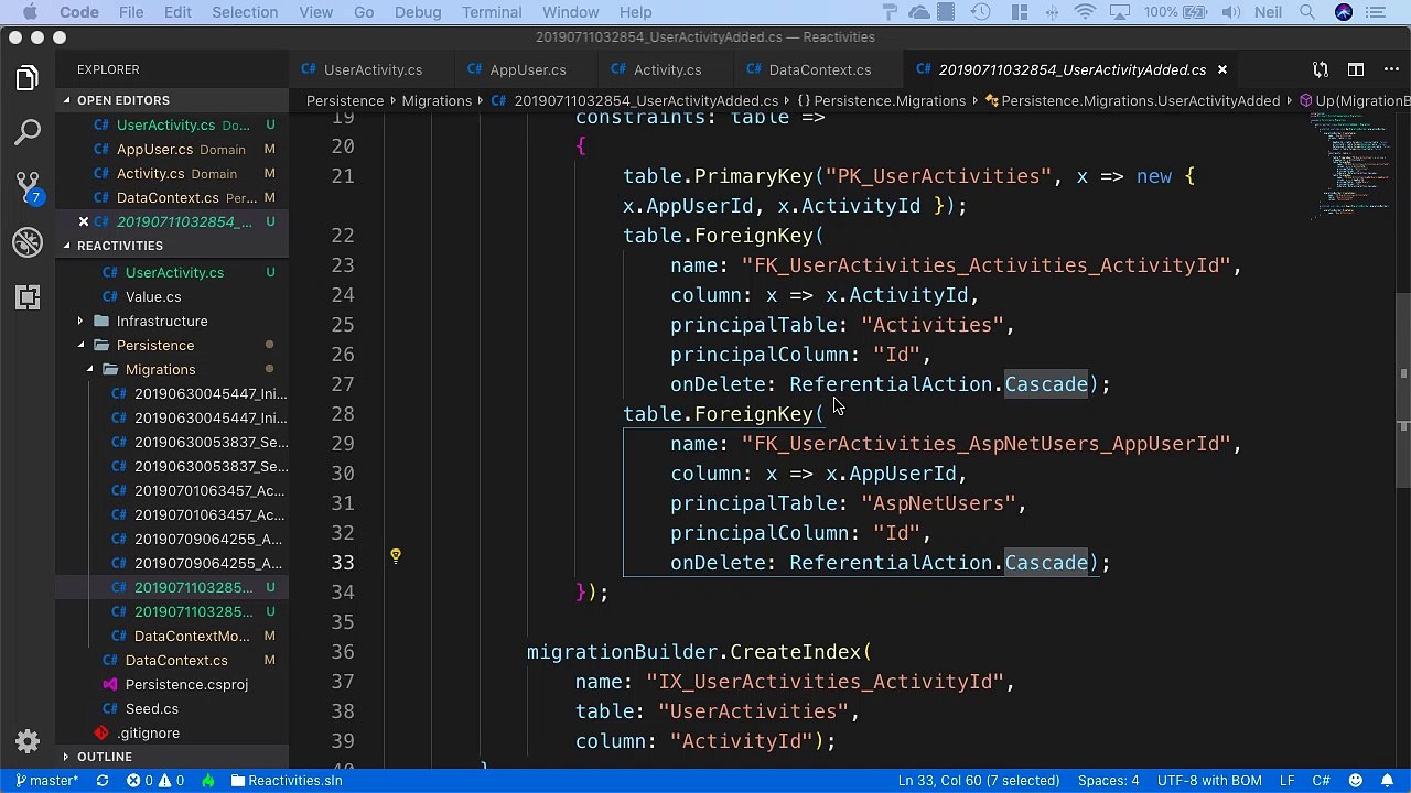 Entity Framework Core Relationships (Legacy) - Updating the Create Activity handler
