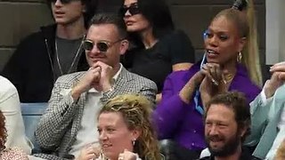 Kylie Jenner, Timothee Chalamet and Laverne Cox watching the US Open final.  #KylieJenner #TimotheeChalamet