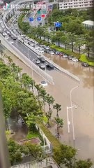 فيديو: مالك تسلا يقودها عبر مياه الفيضانات في الصين