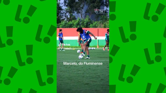Marcelo mostra categoria em dominada em treino do Fluminense