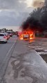 Carro pega fogo em Marechal Deodoro