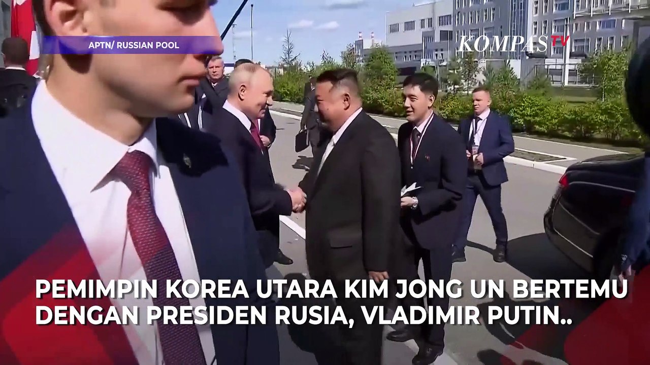 Detik-Detik Kim Jong Un Bertemu Dengan Presiden Rusia Vladimir Putin