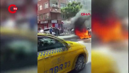 Bağcılar'da hareketli anlar... İş hanının ortak alanında satış yaptı, çıkarılmak istenince ürünlerini yaktı