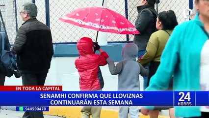 Senamhi: lloviznas continuarán esta semana en Lima