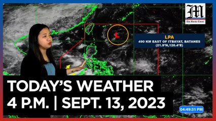 Today's Weather, 4 P.M. | Sept. 13, 2023