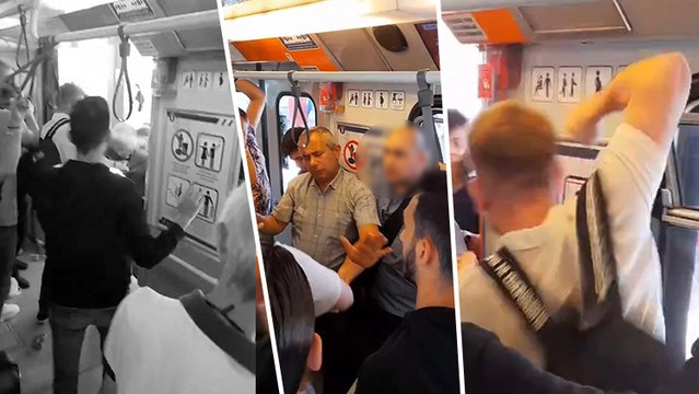 Metroda gizlice fotoğraf çektiği iddia edilen şüpheliye dayak